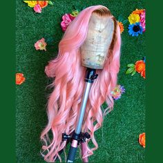 Peruvian Hair Lace Front Pink Color Dark Root Fashion Wig – Prosp Hair Shop Dark Roots Hair, Anatomy Organs, Bday Shoot, Star Tattoo, Pretty Hair Color, Black Hairstyles, Hair Coloring, Wave Hair