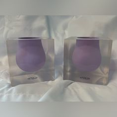 Add A Touch Of Sophistication To Your Home Dcor With This Pair Of Jonathon Adler Bel Air Mini Scoop Vases. These Vases Feature A Stylish Cube Shape And Come In A Beautiful Lilac Purple Color That Will Complement Any Room. The Acrylic Material And Construction Ensure Durability, While The Small Size Makes Them Perfect For Displaying Your Favorite Flowers. The Vases Have A Modern Style And Were Manufactured In The 2010s. They Are Ideal For Collectors And Those Who Appreciate Unique Home Decor. The Cube Shape, Purple Acrylic, Favorite Flowers, Jonathan Adler, Lilac Purple, Unique Home, Acrylic Material, Bel Air, Unique Home Decor