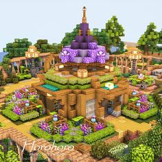 Minecraft Hillside Base, Horohoro Minecraft, Greenhouse Minecraft Ideas, Minecraft Detailing, Minecraft Greenhouse Ideas, Minecraft Farming, Greenhouse Minecraft, Minecraft Greenhouse, Cottagecore Minecraft