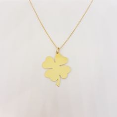 -The Elegant Four Leaf Clover style pendant is made with high-quality 14K solid gold. - We have listed many kind of elegant fine jewelry. Don't miss to visit our store. https://www.etsy.com/shop/LatikaJewelryShop - Also we have listed another 14K gold four leaf clover necklace. https://www.etsy.com/listing/1053949859/14k-real-solid-gold-cz-clover-pendant https://www.etsy.com/listing/921174216/four-leaf-clover-necklace-for-good-luck - This dainty, delicate and trendy pendant necklace has been art 14k Yellow Gold Good Luck Necklace, 14k Yellow Gold Necklace For Good Luck, Elegant 14k Gold Necklace With Hallmark, Elegant 14k Gold Necklaces For Good Luck, Elegant 14k Gold Necklace For Good Luck, Elegant Personalized Necklaces For Good Luck, Elegant Personalized Good Luck Necklaces, Classic Yellow Gold Necklaces For Good Luck, Trendy Pendant Necklace