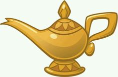 a golden teapot with a leaf on the top