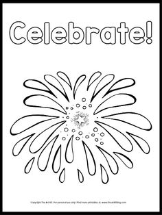 a coloring page with the words celebrate