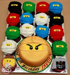 a birthday cake made to look like legos