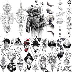 an image of tattoos with different shapes and sizes