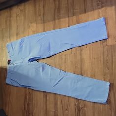 Nwot Men's Dockers Baby Blue "360 Smart Flex" Pants W/Comfortable Stretch Waist. Blue Relaxed Fit Bottoms With Comfort Waistband, Casual Blue Pants With Comfort Waistband, Blue Stretch Casual Chinos, Blue Bottoms With Comfort Waistband Relaxed Fit, Light Blue Full-length Pants With Pockets, Light Blue Full Length Pants With Pockets, Stretch Blue Cotton Cargo Pants, Casual Blue Tapered Leg Work Pants, Blue Stretch Cotton Cargo Pants