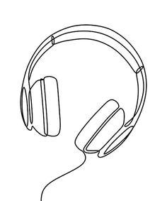 a line drawing of headphones