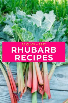 rhubarb desserts with the title overlay reads 30 delicious rhubarb desserts