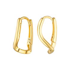 18k gold filled wavy earrings Heart Wave, Gold Huggies, Wavy Design, Gold Waves, Waterproof Jewelry, The Wave, Harpers Bazaar, The Girl Who, Organic Shapes