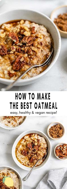 Stovetop Oatmeal, Easy Oatmeal Recipes, Make Oatmeal, The Best Oatmeal, Oatmeal Bowl, Healthy Oatmeal Recipes, Breakfast Oatmeal Recipes, Baking Powder Uses, Maple Brown