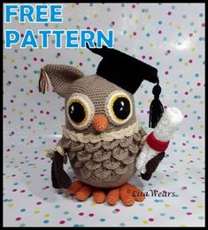 an owl wearing a graduation cap and holding a tassel