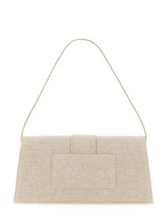 Le Long Baby Bag Beige Double Handle Bag With Dust Bag, Beige Double Handle Bags With Dust Bag, Rectangular Shoulder Bag With Gold-tone Hardware For Shopping, Chic Baguette Bag With Top Carry Handle For Travel, Chic Leather Satchel Flap Bag With Dust Bag, Luxury Beige Pouch Flap Bag, Designer Beige Baguette Bag For Shopping, Luxury Beige Pouch Satchel, Formal Beige Rectangular Baguette Bag