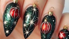 Short Christmas Nail Ideas, Christmas Nail Color, Shorter Nails, Deep Red Nails, Xmas Nail