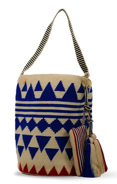 Available for on-demand shopping: order now, save 25% OFF, and we'll craft it fresh just for you, shipping in 21 days! Introducing the Camelia Beach Bag, lovingly handmade by Wayuu Women Artisans. This stylish bag in bright blue and cream is perfect for your summer adventures. It's spacious enough to hold all your beach essentials like towels and sunscreen. Each bag is unique in its desing and details. Elevate your summer style with the Camelia Beach Bag and add a splash of color to your beach d Chila Bags, Wayuu Bag, Ship It, Beach Essentials, Summer Adventures, Beach Look, Women Artisans, Beach Days, Stylish Bag