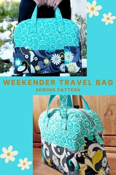 the weekender travel bag sewing pattern is shown