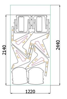 the diagram shows the location of the front and rear seats in the vehicle, with measurements for