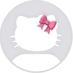 a pink bow on the side of a white hello kitty wall hanging ornament