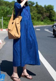 Womens linen dress Womens casual dress blue longsleeve | Etsy Cotton A-line Beach Dresses, Summer Vintage A-line Sundress, Spring Blue Cotton Vintage Dress, Cotton Dresses For Spring, Spring Blue Vintage Cotton Dress, Cotton Long Sleeve Shift Maxi Dress, Casual Knee-length Cotton Sundress, Cotton Shift Maxi Dress With Long Sleeves, Casual Vintage Cotton Midi Dress