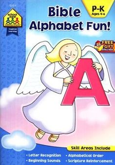 a children's book with an angel holding the letter p - k in it