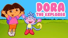 dora the explorer is standing next to a monkey