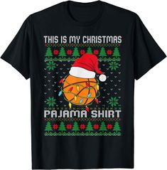 Basketball T Shirt, Pajama Shirt, Christmas Pajamas, The United States, Pajamas, Basketball, United States, Christmas, T Shirt