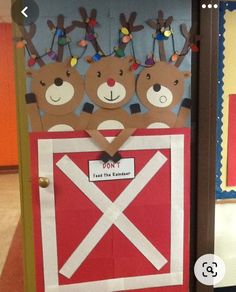 a door decorated to look like a barnyard