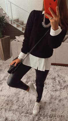 Outfits Leggins, Casual Oufits, Styling Clothes, Fashion Work Outfit, Look Legging, Outfit Mujer, Sweater Outfit, Stylish Work Outfits, Casual Chic Outfit