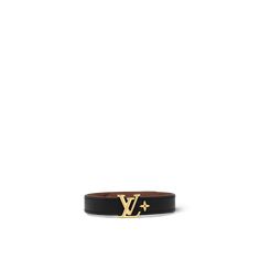 LOUIS VUITTON® - Lv Iconic Bracelet - Black Leather Accessory, Louis Vuitton Official, Bracelet Black, Bracelet Collection, Monogram Initials, Black Canvas, Canvas Leather, Leather Accessories, Arm Band