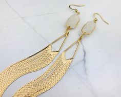 Elegant Teardrop Tassel Earrings, Elegant Tassel Teardrop Earrings, Elegant Gold Teardrop Tassel Earrings, Gold Dangle Tassel Earrings For Wedding, Elegant Tassel Earrings In Brass, Elegant Brass Tassel Dangle Earrings, Elegant Brass Tassel Earrings, Elegant Teardrop Chandelier Earrings With Latkans, Elegant Brass Chandelier Earrings With Latkans