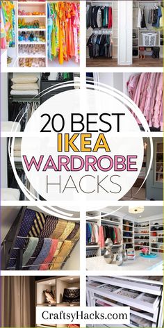 the top 20 best ikea wardrobe hacks for organizing and storing clothes in an organized closet