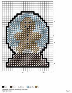 a cross stitch pattern with a teddy bear on it