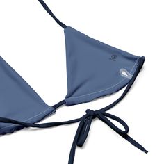 Get summer-ready with this floral string bikini set made from recycled polyester. Features double-layering, UPF 50+ protection, and customizable straps for a stylish and comfortable swim.• Soft and stretchy material with UPF 50+• Sizes up to 6XL• Bikini top comes with removable padding for comfort• Multiple ways to tie and style the bikini set• Eco-friendly recycled fabric Disclaimers: • Due to the 2-layered construction and internal stitching, a visible stitch may appear in the crotch seam of t Adjustable Blue Nylon Swimwear, Sports Triangle Top Swimwear With Padded Cups, Sports Swimwear With Padded Triangle Top, Adjustable Straps Tankini For Sunbathing, Adjustable Nylon Swimwear For Sunbathing, Adjustable Seamless Tie-side Swimwear, Adjustable Seamless Nylon Swimwear, Blue Adjustable Swimwear With Uv Protection, Adjustable Blue Swimwear With Uv Protection