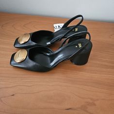 Brand New In Box. Size Us Women 7.5 / Eur 38 Size 9 / 40 Leather Shoes. Zara Black High Heel Slingback Pumps, Elegant Zara Leather Slingback Sandals, Zara Chic Slingback Pumps For Work, Elegant Zara Leather Slingback Pumps, Zara High Heel Leather Slingback Pumps, Zara Leather Pointed Toe Slingback Pumps, Zara Leather Slingback Sandals For Party, Zara Leather Slingback Pumps, Zara Pointed Toe Slingback Sandals For Formal Occasions