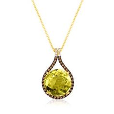 Le Vian Chocolatier® Pendant featuring 6 cts. Lime Quartz™, 1/4 cts. Chocolate Diamonds®, 1/20 cts. Vanilla Diamonds® set in 14K Honey Gold™ Chocolate Diamonds, Le Vian, Jewelry Necklace Pendant, Vanilla, Fine Jewelry, Jewelry Necklaces, Pendant Necklace, Pendant, For Sale