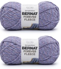 two skeins of yarn with the words berna forever written on each ball