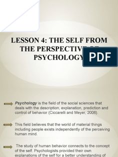 an image of the text on top of a page that says, lesson 4 the self from