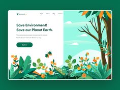 the landing page for planet earth's website, which is designed to look like an environment