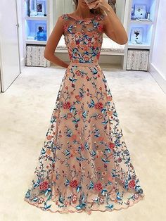 Gaun Fashion, Lace Prom Dress, Prom Dresses Online, Dress Stores Online, Maxi Dress Evening, Pink Maxi Dress, Stretch Satin, Long Prom Dress, Maxi Dress With Sleeves