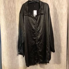 Nwt Pretty Little Thing Black Satin Button Front Shirt Dress - Size 24 One Small Snag Shown In Photo. Would Look Great Layered Under An Oversized Sweatshirt. Accepts Reasonable Offers. Questions? Leave A Comment Below! Collared Shirt Dress With Buttons For Party, V-neck Shirt Dress With Buttons For Night Out, Party Long Sleeve Shirt Dress With Buttons, Party Shirt Dress With Long Sleeves And Buttons, Long Sleeve Shirt Dress For Party With Buttons, Solid Button-up Shirt Dress For Party, Button-up Shirt Dress For Night Out In Fall, Collared Mini Dress With Button Closure, Long Sleeve Dress With Button Closure For Night Out