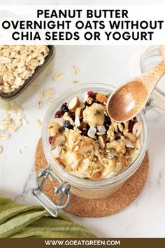 peanut butter overnight oats without chia seeds or yogurt