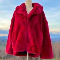 Dvf Faux Fur Teddy Coat Women’s Size S Red Previously Owned-Excellent-Like New Condition Lined Pockets Dry-Cleaned And Ready To Ship Cheers! Red Fuzzy Jacket, Red Fur Coat With Faux Fur Trim For Fall, Red Faux Fur Coat For Fall, Red Faux Fur Long Sleeve Outerwear, Red Faux Fur Outerwear For Fall, Chic Red Fur Coat For Fall, Red Long Sleeve Fur Coat For Fall, Chic Red Faux Fur Outerwear, Red Faux Fur-lined Outerwear For Fall