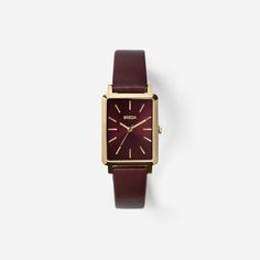 This red and gold watch makes for the perfect fall fashion accessory for neutral tones. Fall Fashion Accessories, Swiss Army Watches, Cheap Watches, Gold Watches Women, Watches Women Leather, Maroon Leather, Lazy Outfits, Gorgeous Leather, Womens Watches Luxury