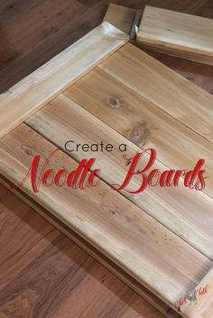 the words create a wooden board on top of some wood planks with red lettering