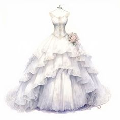 Cute Wedding Dresses, Magnificent Dresses, Anime Wedding Dress, Wedding Dress Drawings, Xv Ideas, Fashion Design Inspiration, Gorgeous Images, Nice Tattoos, Anime Wedding