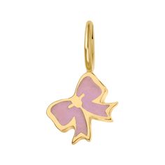 a yellow and pink enamel butterfly charm