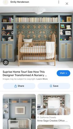 the baby's room is shown in this ad