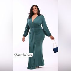 Maxi Dress Elegant Green Maxi Dress For Fall, Formal Green Maxi Dress For Fall, Green V-neck Maxi Dress For Dinner, Green Floor-length Dress For Dinner, Green Floor-length Dinner Dress, Green Formal Gown, Plunge Neck Maxi Dress, Paisley Maxi Dress, Mumu Dress