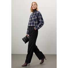 Blue plaid flannel (100% Cotton). Top. Long sleeves. Collar. Front button closure. 18.5" from shoulder to hemline. Imported. Plaid Flannel Shirt For Work In Fall, Fall Plaid Flannel Workwear Shirt, Fall Plaid Flannel Shirt For Workwear, Winter Workwear Button-up Shirt, Collared Flannel Shirt With Pockets For Workwear, Casual Plaid Flannel Shirt For Work, Classic Plaid Shirt For Workwear, Casual Long Sleeve Flannel Shirt For Business, Casual Flannel Shirt For Workwear In Winter