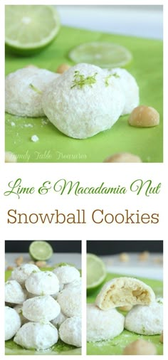 lime and macadamia nut snowball cookies