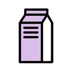 a carton of milk is shown on a white background with black and purple lines