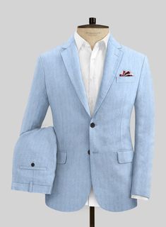 Italian Prato Blue Herringbone Linen Suit – StudioSuits Blue Linen Suit, Brown Corduroy Jacket, Grey Wool Suit, Blue Linen Shirt, Houndstooth Jacket, Cashmere Jacket, Herringbone Tweed, Linen Jackets, Linen Suits